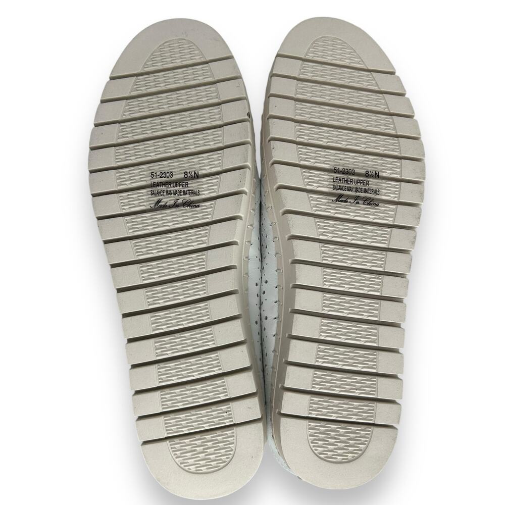 Bella Vita White Perforated Slip-On Loafers - Picture 11 of 13